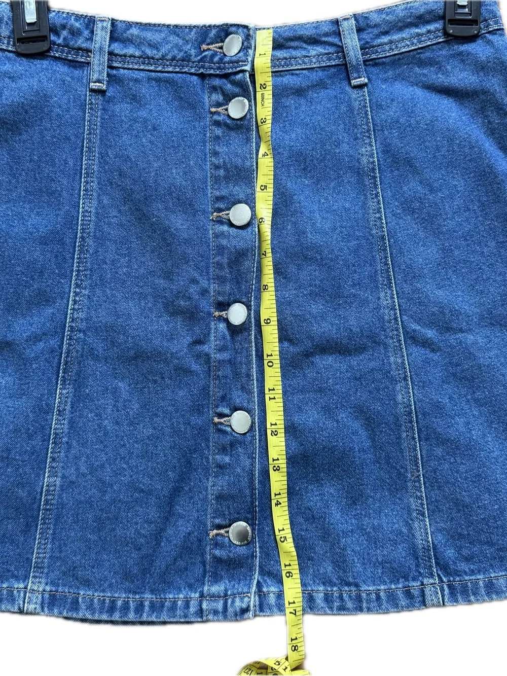 Divided by H&M Dark Blue Denim Button-Front A-Line Skirt - Picture 4 of 5